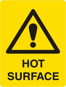 W 244 — WARNING - HOT SURFACE